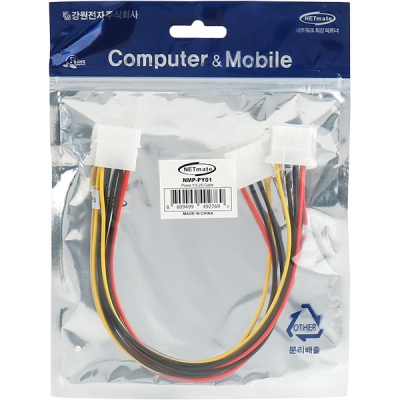 강원전자 넷메이트 IDE 4핀 전원 Y 케이블 NMP-PY01