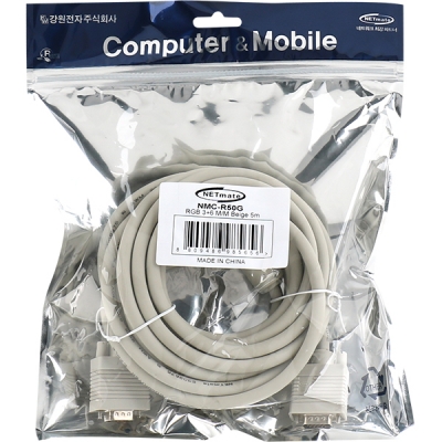 강원전자 넷메이트 RGB 3+6 모니터 케이블 5m (베이지) NMC-R50G