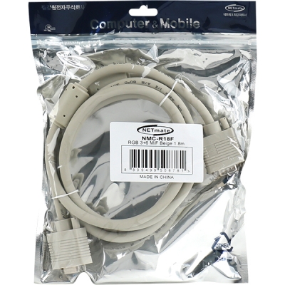 강원전자 넷메이트 RGB 3+6 모니터 연장 케이블 1.8m (베이지) NMC-R18F