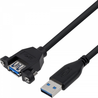 강원전자 넷메이트 USB3.0 연장 AM-AF 판넬형 케이블 0.5m (블랙) NMC-UF305SB