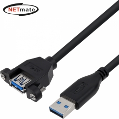 강원전자 넷메이트 USB3.0 연장 AM-AF 판넬형 케이블 2m (블랙) NMC-UF320SB