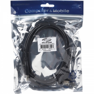 강원전자 넷메이트 USB3.0 연장 AM-AF 판넬형 케이블 2m (블랙) NMC-UF320SB