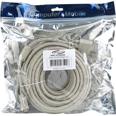 강원전자 넷메이트 RGB 3+6 모니터 케이블 15m (베이지) NMC-R150GN