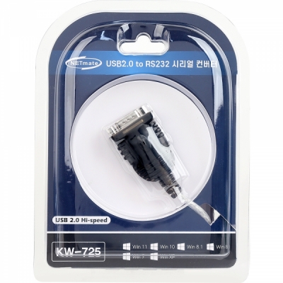 강원전자 넷메이트 USB2.0 TO 시리얼(RS232) 변환기(FTDI)(0.45m) KW-725