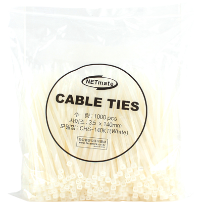 강원전자 넷메이트 3.5x140mm 케이블 타이 (화이트/1000EA) CHS-140KT
