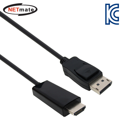 강원전자 넷메이트 DC-H4 (Black) 1.8M DisplayPort to HDMI 케이블 1.8m DC-H4 1.8M