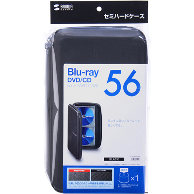 강원전자 산와서플라이 블루레이 지원 세미하드 CD/DVD 케이스(56매/블랙) FCD-WLBD56BK