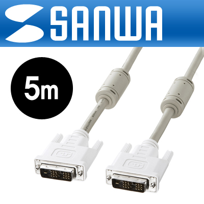 강원전자 산와서플라이 최고급형 DVI-D 싱글링크 케이블 5m KC-DVI-5K