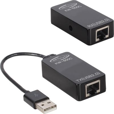 강원전자 넷메이트 USB2.0 익스텐더(RJ-45/50m)(전원 아답터 포함) KW-600C