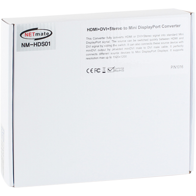 강원전자 넷메이트 HDMI/DVI to Mini DisplayPort 컨버터 NM-HDS01