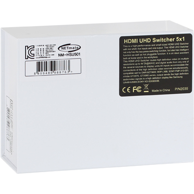 강원전자 넷메이트 4K 60Hz HDMI 2.0 5:1 선택기 NM-HSU501