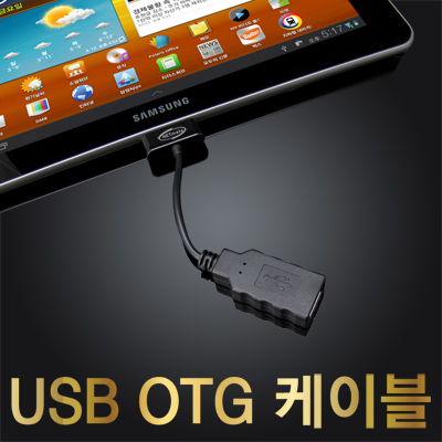 강원전자 넷메이트 갤럭시탭(10.1/8.9 전용) USB OTG 케이블(블랙) NM-OTG-03GTBK