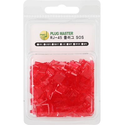 강원전자 플러그마스터 RJ-45 플러그 SOS(레드/50개) NM-PS01R