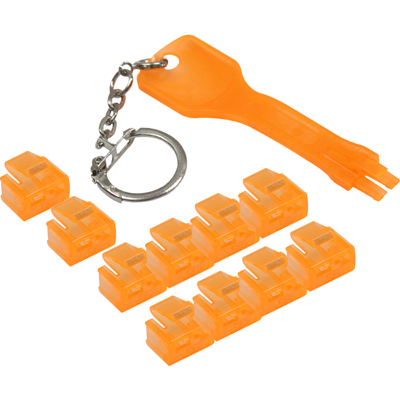 강원전자 넷메이트 RJ-45 포트 잠금장치(오렌지) NM-RL01D