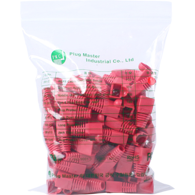 강원전자 플러그마스터 RJ-45 통부트(6mm/레드/100개) NM-SR001R