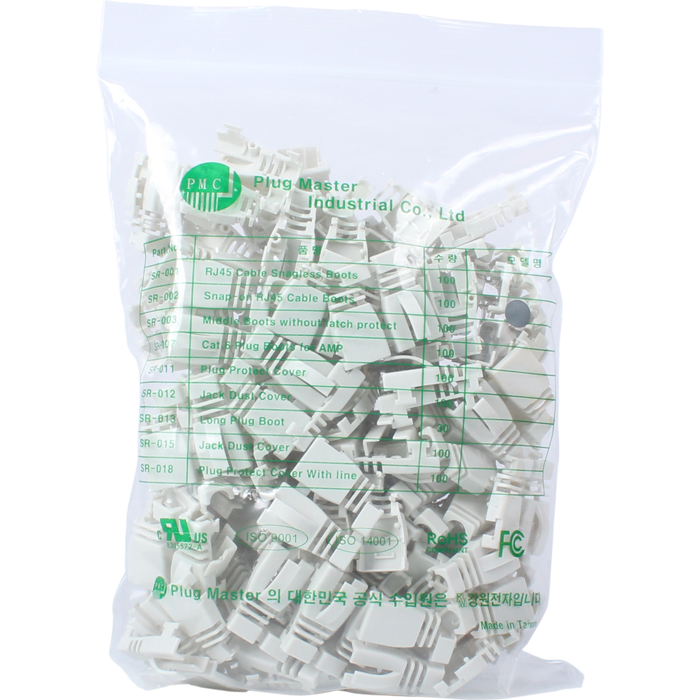 강원전자 플러그마스터 RJ-45 조립형 통부트(6mm/그레이/100개) NM-SR002G