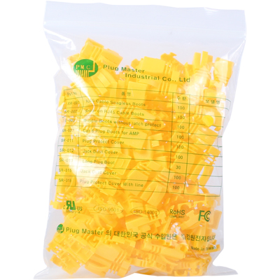 강원전자 플러그마스터 RJ-45 조립형 통부트(6mm/옐로우/100개) NM-SR002Y