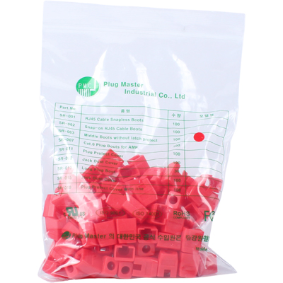 강원전자 플러그마스터 RJ-45 각부트(6mm/레드/100개) NM-SR003R