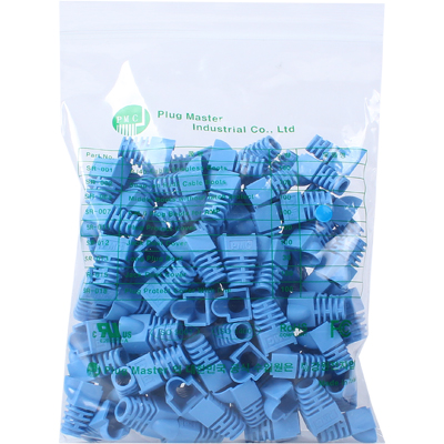 강원전자 플러그마스터 RJ-45 CAT.6 통부트(7mm/블루/100개) NM-SR007BL