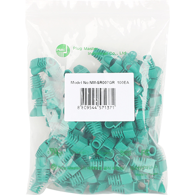 강원전자 플러그마스터 RJ-45 CAT.6 통부트(7mm/그린/100개) NM-SR007GR