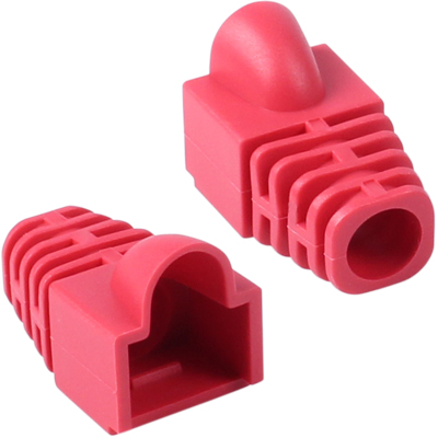 강원전자 플러그마스터 RJ-45 CAT.6 통부트(7mm/레드/100개) NM-SR007R