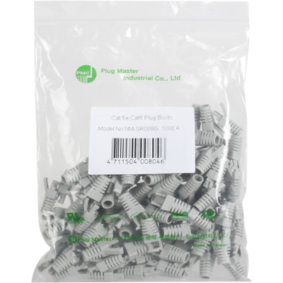 강원전자 플러그마스터 RJ-45 락(Lock) 부트(6mm/그레이/100개) NM-SR008G