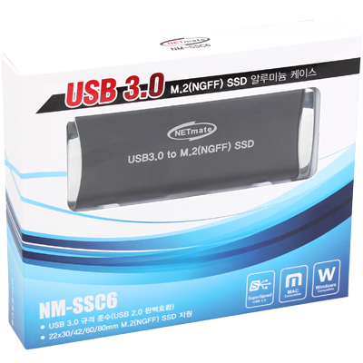 강원전자 넷메이트 USB3.0 M.2(NGFF) SSD 케이스(SSD미포함) NM-SSC6