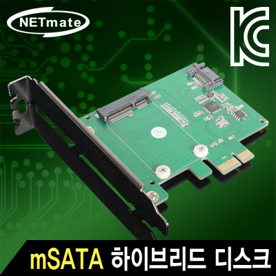 강원전자 넷메이트 Mini SATA SSD 하이브리드 디스크 PCI Express 카드(Asmedia) NM-SSP1
