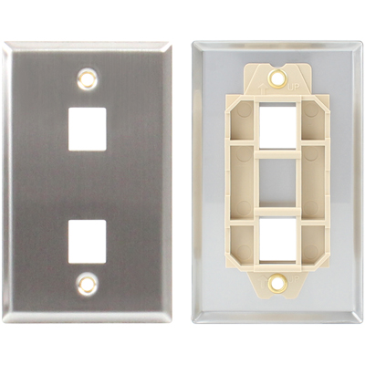 강원전자 넷메이트 아울렛 2포트 스테인리스 페이스 플레이트 NM-SUF02