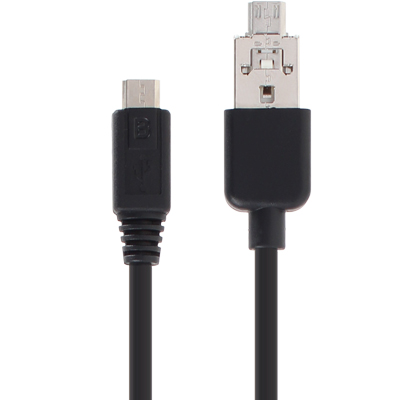 강원전자 TNT USB2.0 마이크로 5핀 배터리 공유 2 in 1 케이블 0.2m (빨대 충전 케이블) NM-TNT100
