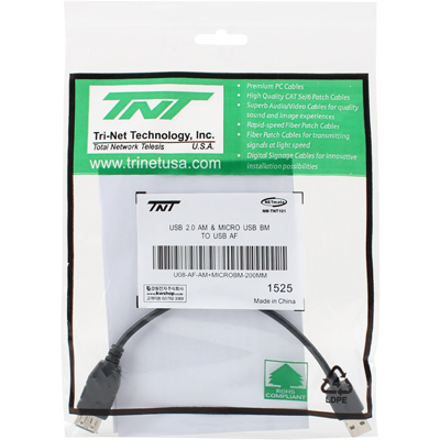 강원전자 TNT 모바일 USB OTG 2 in 1 케이블 0.2m NM-TNT101