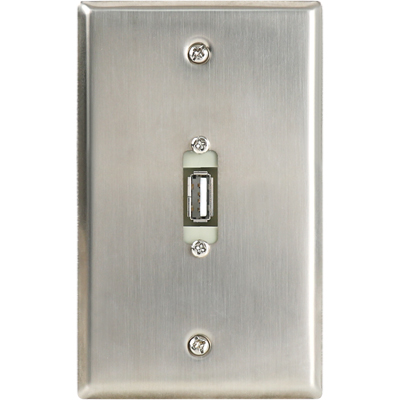 강원전자 TNT USB2.0 1포트 젠더 타입 스테인리스 월 플레이트 NM-TNT115