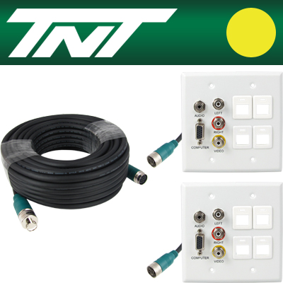 강원전자 TNT RGB+스테레오 or 3RCA + 4모듈 월 플레이트 분리형(배관용) 케이블 10m NM-TNTA10S7