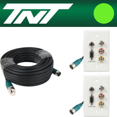 강원전자 TNT RGB+스테레오 or 3RCA 월 플레이트 분리형(배관용) 케이블 25m NM-TNTA25S8