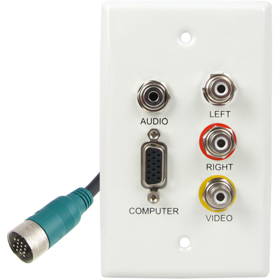 강원전자 TNT RGB+스테레오 or 3RCA 월 플레이트 분리형(배관용) 케이블 15m NM-TNTA15S8