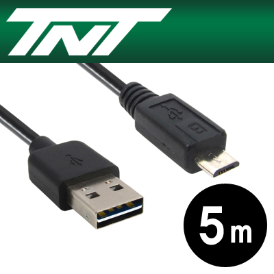 강원전자 TNT USB2.0 양면인식 마이크로 5핀 케이블 5m NM-TNTR06