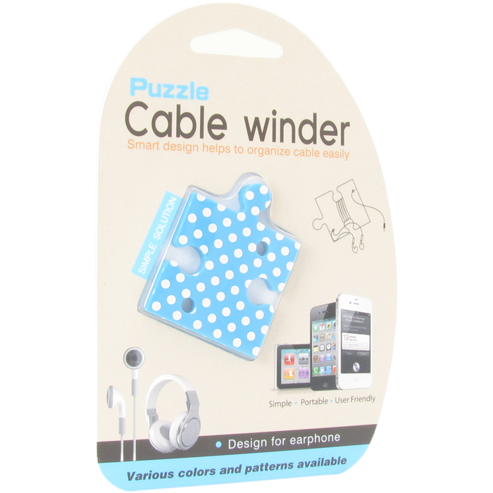 강원전자 넷메이트 퍼즐 이어폰 줄감개(꼬임방지 선 정리기)(블루) NMA-LM29