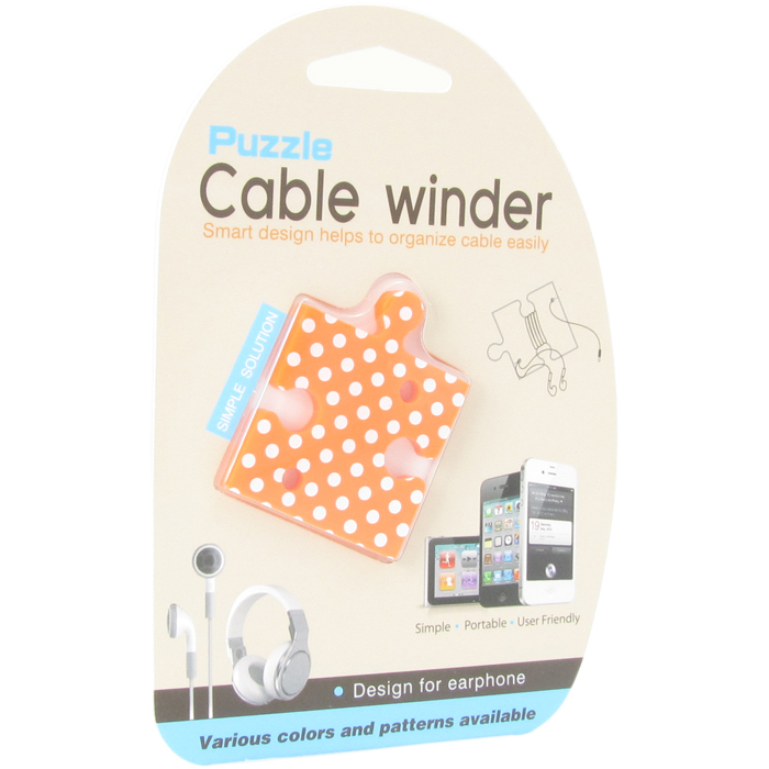 강원전자 넷메이트 퍼즐 이어폰 줄감개(꼬임방지 선 정리기)(오렌지) NMA-LM30