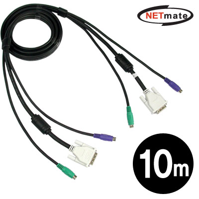 강원전자 넷메이트 DVI KVM M/M 케이블 10m NMC-KVM100DM