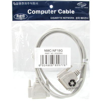 강원전자 넷메이트 NMC-NF18G 25핀 M/F 연장 케이블 1.8m
