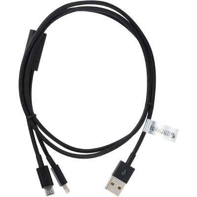 강원전자 넷메이트 마이크로 5핀 & A사 8핀 멀티 충전 케이블 1m(블랙/2 in 1) NMC-UL01B