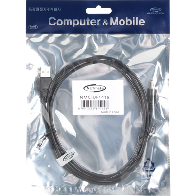 강원전자 넷메이트 USB 전원 케이블 1.5m (3.5x1.4mm/18W/블랙) NMC-UP1415
