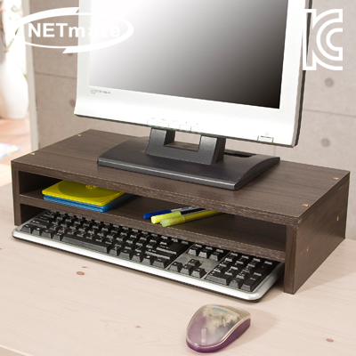 강원전자 넷메이트 2단 모니터 받침대 (월넛) NMK-OMS08