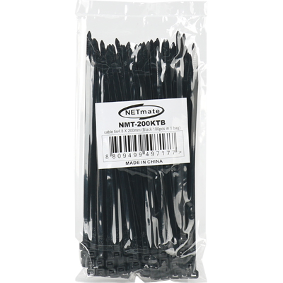 강원전자 넷메이트 4.8x200mm 케이블 타이 (블랙/100EA) NMT-200KTB