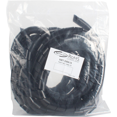 강원전자 넷메이트 케이블 정리용 헤리컬밴드 5m (19mm/블랙) NMT-SWA19