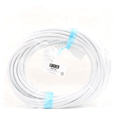 강원전자 PnK 220V 전용 3구 AC 파워 케이블 15m (화이트) P077A