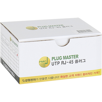 강원전자 플러그마스터 UTP CAT.5E RJ-45 8P8C 플러그(클리어) - Three Prongs 핀(100개) P8-0073