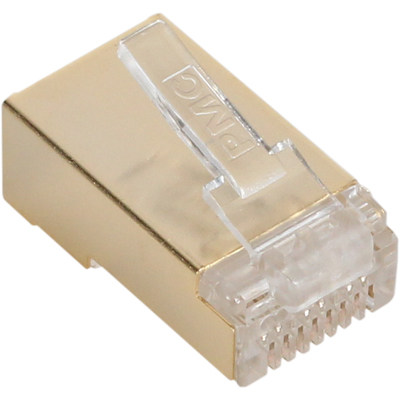 강원전자 플러그마스터 STP CAT.7/CAT.6A RJ-45 8P8C 플러그 - Two Prongs 핀(100개) P8-064