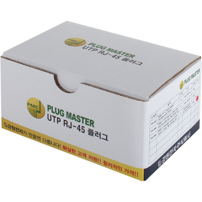 강원전자 플러그마스터 STP CAT.7/CAT.6A RJ-45 8P8C 플러그 - Two Prongs 핀(100개) P8-064