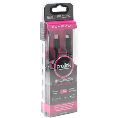 프로링크 PB480-0100 PB시리즈 USB2.0 CM-Micro 5핀 케이블 1m (USB Type C 케이블)